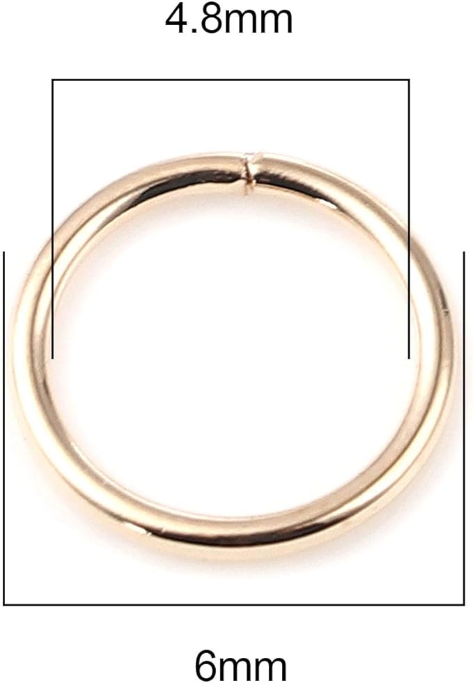 HDSupplies 200 Pieces - 6mm Jump Rings - KC Gold Tone Plated - 21 Gauge