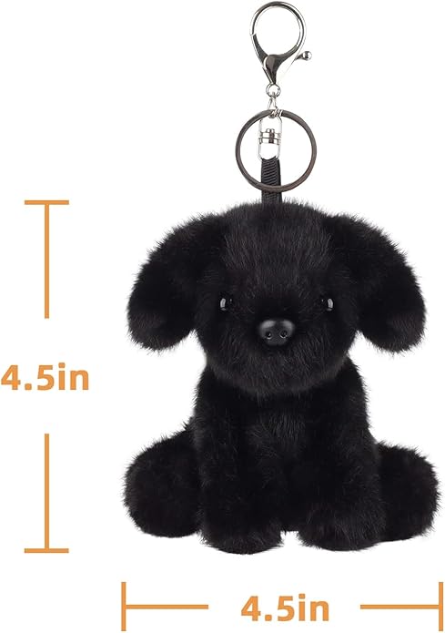 Apricot Lamb Plush Labrador Dog Puppy Stuffed Animal Soft Keychain for Kids Bag, Purse, Backpack, Handbag