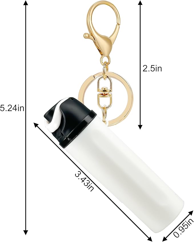 Mini Trendy Bottle Keychain Accessories Compatible with Owala Water Cute Tumbler Cup Chapstick Lip Balm Holder Charms