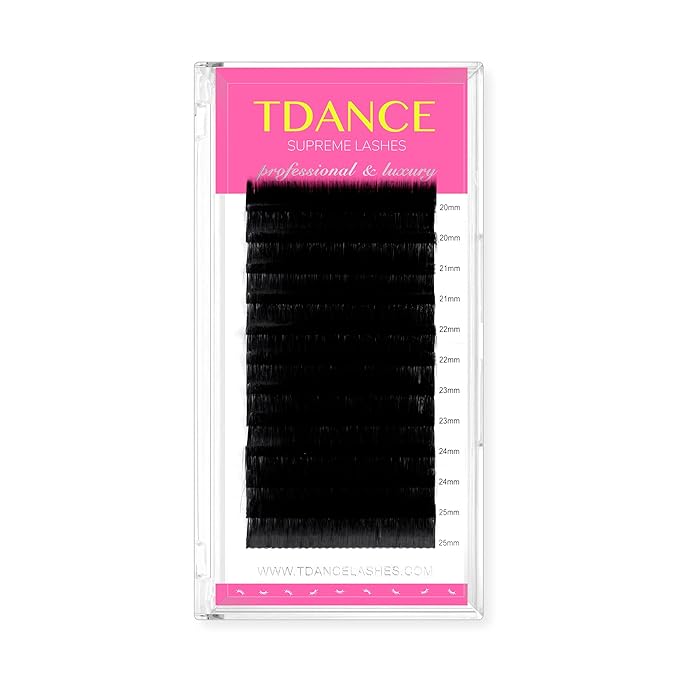 TDANCE Lash Extension Matte Black Eyelash Extension C CC D DD J B L Curl Volume & Classic Lash Extensions 0.03-0.18mm Thickness Professional Salon Use(0.15-D,20-25 mm)