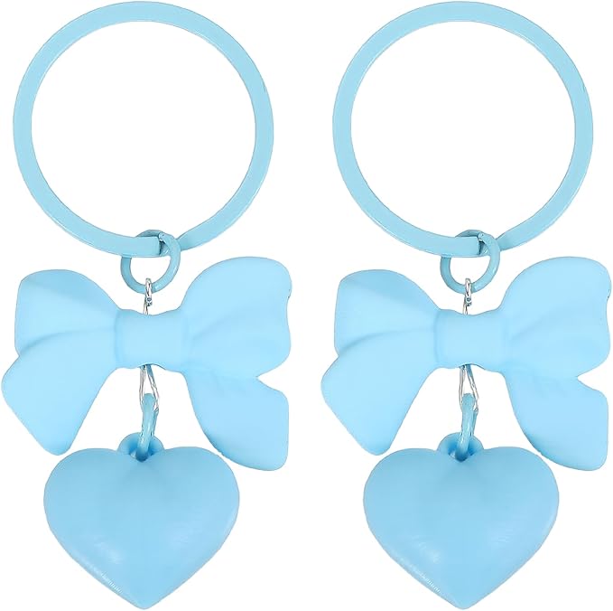 PATIKIL Cute Heart Keychain for Women, Bow Heart Purse Charm Bag Charm Accessories for Handbag Car Purse Backpack Wallet