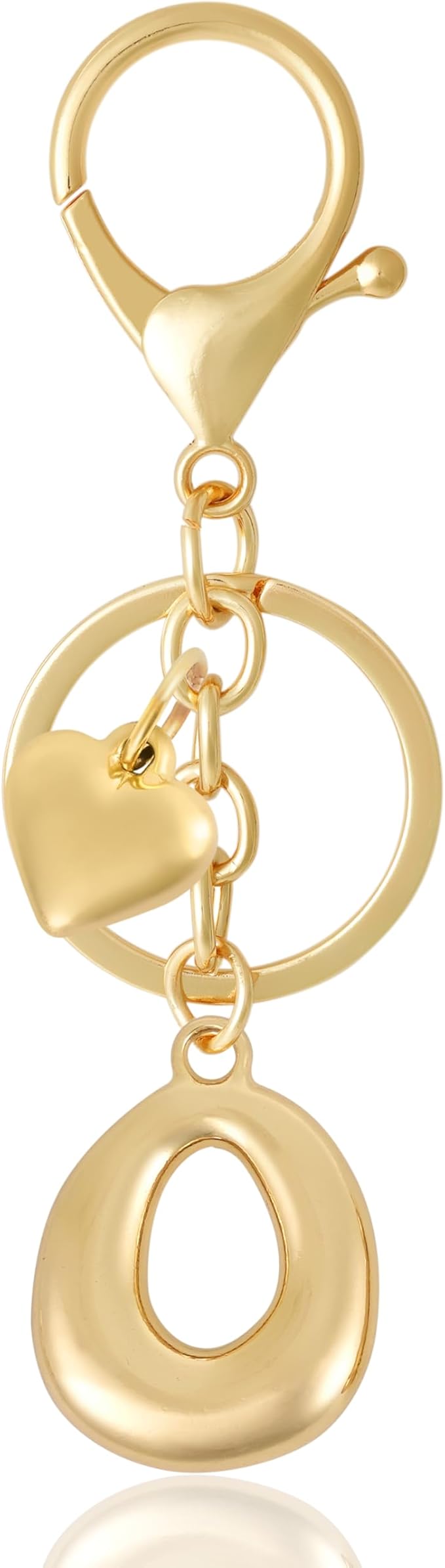 Heart Bubble Letter Keychain for Women, Girls - Cute Keychain with Initial - Alphabet Keychain for Bag Charm, Handbag
