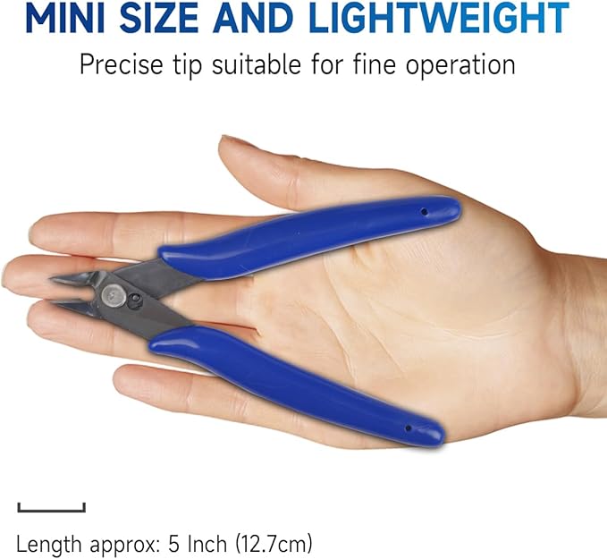 10-Pack Flush Cutters Bulk Set - Precision Angled Wire Snips for Small Teams | 5" High Carbon Steel Cutters with Spring & Anti-Rust Sleeves