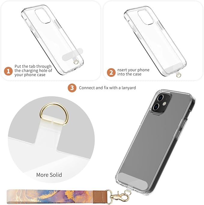 2 Pack Phone Wrist Strap Keychain，Cell Phone Lanyard，for Key Chains Car Keys ID Badges Wallet Camera Wrist Strap