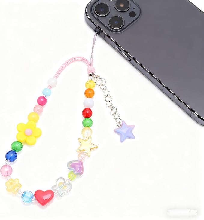 nikkiGuo 320 Piece Acrylic Bead Jewelry Making kit - Transparent Candy Colored Beads, Mixed Shape Heart-Shaped Star Flowers, 8mm/10mm/20mm, Keychain, Phone Chain DIY Craft Jewelry