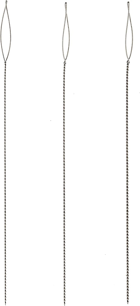The Beadsmith Basic Elements Collapsible Eye Needles – 2.5 Inch Long – Flexible Twisted Wire – Large Eye, Easy to Thread – 3 Needles in Assorted Sizes