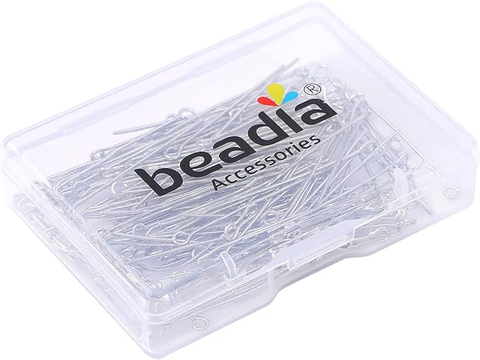 Platinum Plated Open Eye Pins Non Tarnish 35mm 150pcs for Jewelry Making Findings