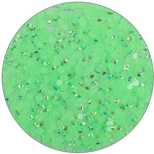 3000 Pieces SS12 3mm Flatback Rhinestones Clear Glasses Round Gems AB Crystals for Nail Art DIY Crafts Clothes Glitter Stones （Green）