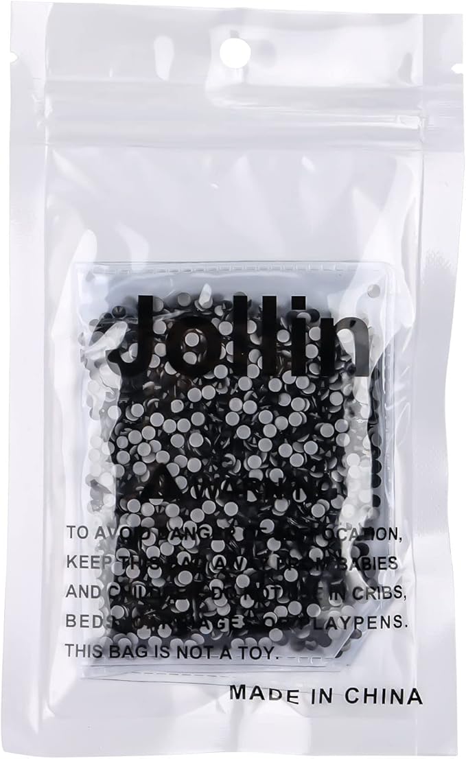 Hot Fix Crystal Flatback Rhinestones Glass Diamantes Gems 2.8mm(10ss 2880pcs, Jet)