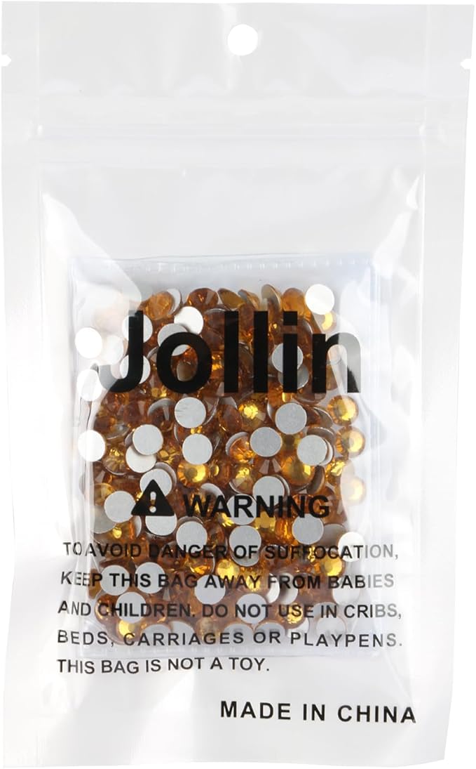 Jollin Glue Fix Flatback Rhinestones Glass Diamantes Gems for Nail Art Crafts Decorations Clothes Shoes 6.4mm (ss30 288pcs, Topaz)