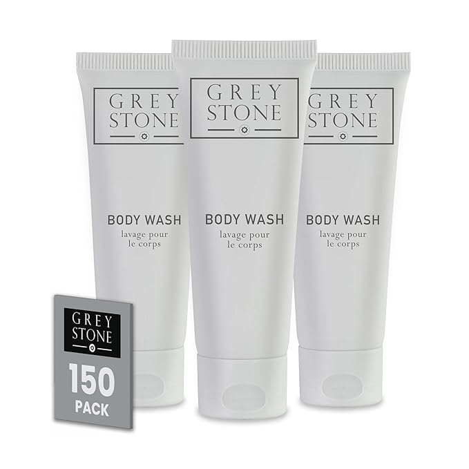 LodgMate Greystone Hotel Body Wash Tubes, Travel Size Bulk Amenities, 1 oz, Case of 150