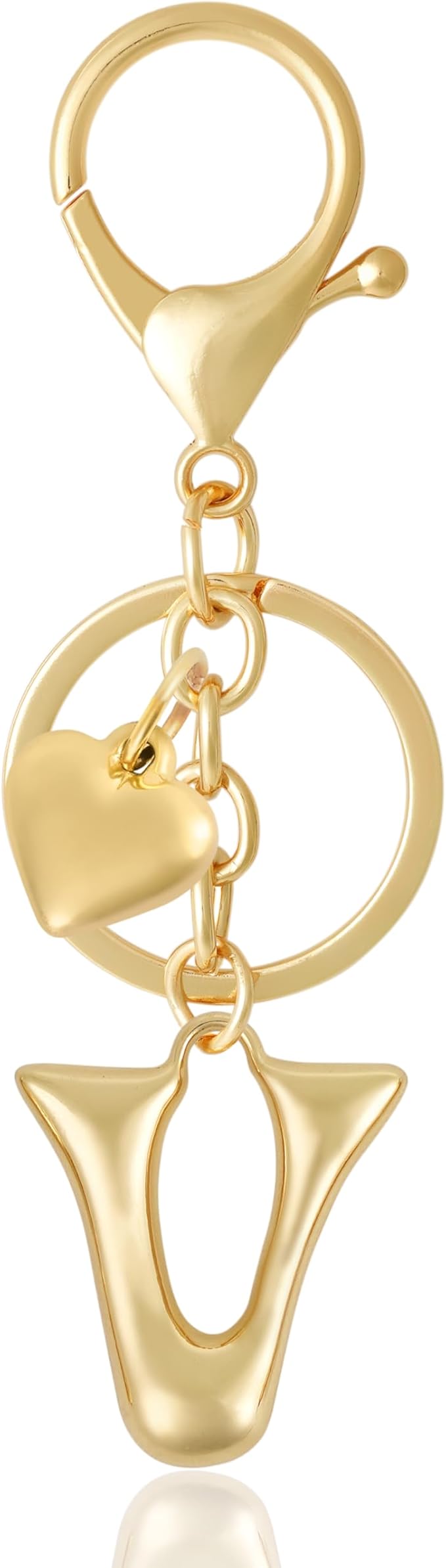 Heart Bubble Letter Keychain for Women, Girls - Cute Keychain with Initial - Alphabet Keychain for Bag Charm, Handbag