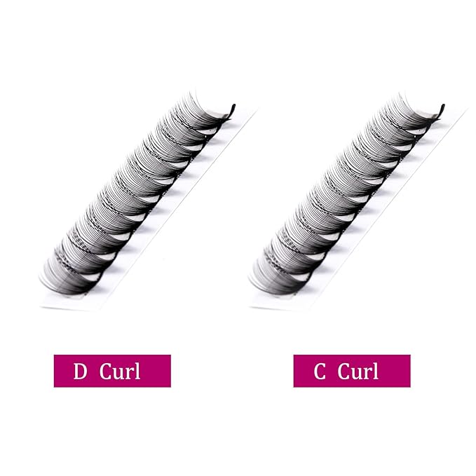 Lash Extension C CC D DD Curl Premade Fans Eyelash Extensions Pointy Base Volume Lash Extensions Pre Made Volume Lashes Long Stem Premade Lash Extensions Fans (20D-0.07C, 12mm)