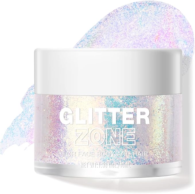 BestLand Holographic Body Glitter Gel for Women and Kids – Sparkle Glitter Makeup for Face, Body & Hair – Long Lasting Shimmer Gel for Festival, Rave, Halloween, Party, Mermaid Look (02 Stardust Pink)