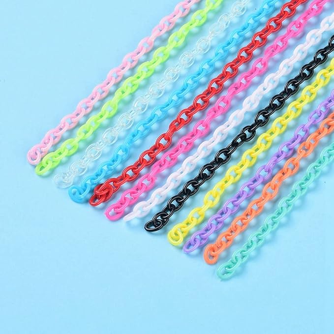 LiQunSweet 12strand/Box Handmade Opaque Acrylic Cable Chains for DIY Handbag Chain Lanyard Making Replacement Accessories - 2.5~3x1~2mm