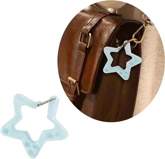 Wing/Star Shape Carabiner Hook Clips Lovely Phone Pendant Charm Acrylic Buckle Keychain For Backpack Handbag Gifts Outdoor Keyring Hook