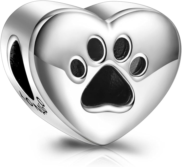 LONAGO 925 Sterling Silver Personalized Photo Charm Fit Compatible for Bracelet Necklace Customized Heart Round Shape Picture Bead