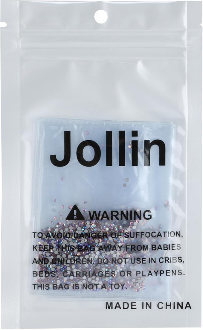 Jollin Glue Fix Crystal Flatback Rhinestones Glass Diamantes Gems for Crafting Nail Art Crafts Decorations Clothes Shoes 1.6mm (ss4 2880pcs, Pink AB)