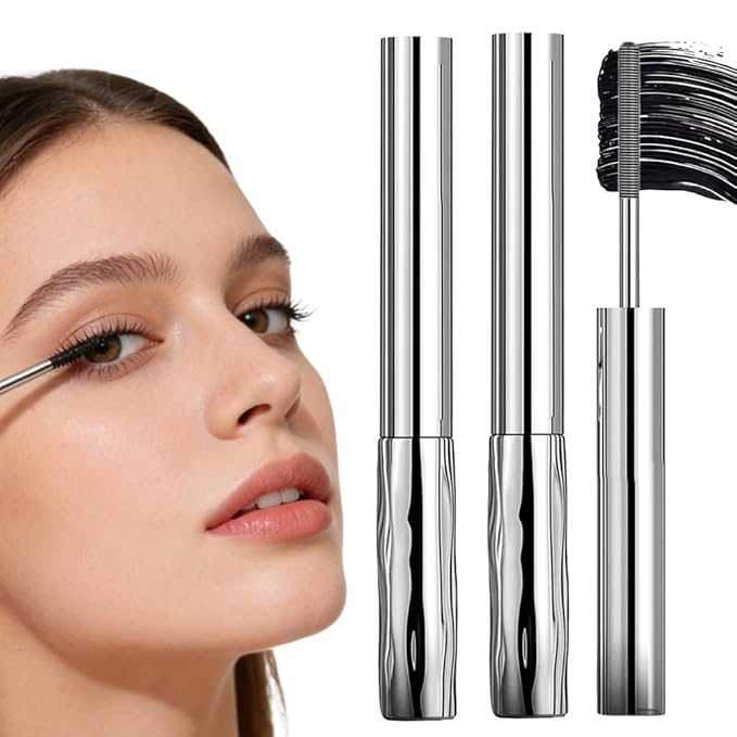 Iron Wand Mascara, 2026 New Tubular Eyelash Primer, 3D WaterproofLong Curling Mascara, Natural And Non-Smudged Eyelash Primer (Black*2)