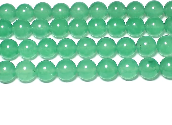 MJDCB Stone Beads 8mm 43pcs Round Aventurine Green Jade Loose Gemstone Bead Charms for Jewelry Making Bracelet Necklace Earring Pendant