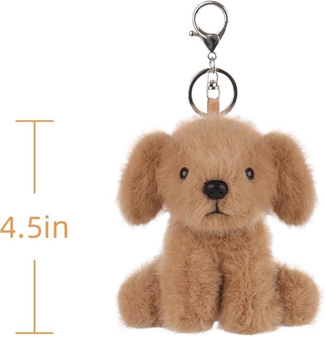 Apricot Lamb Plush Labrador Dog Puppy Stuffed Animal Soft Keychain for Kids Bag, Purse, Backpack, Handbag