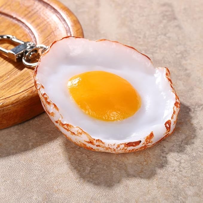 HSYHERE Men Women Creative Interesting Novelty Stylish Mini Simulated Food Orange Shrimp Keychain Key-ring Pendant