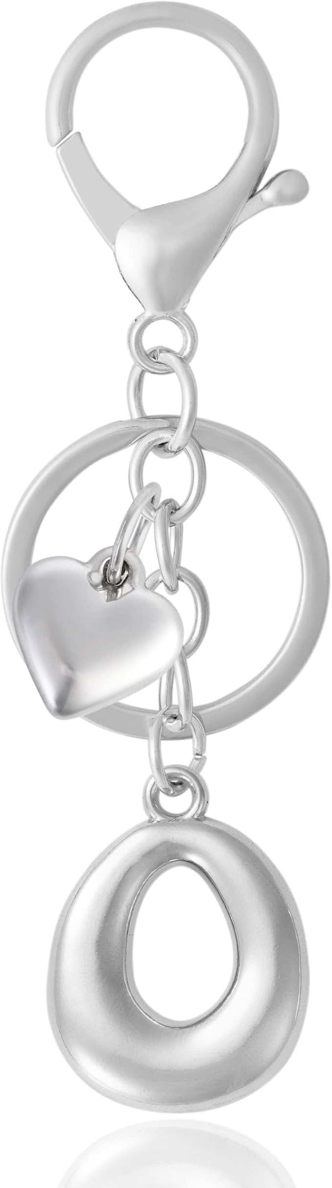 Heart Bubble Letter Keychain for Women, Girls - Cute Keychain with Initial - Alphabet Keychain for Bag Charm, Handbag