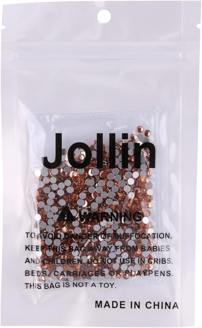 Jollin Glue Fix Crystal Flatback Rhinestones Glass Diamantes Gems for Crafting Nail Art Crafts Decorations Clothes Shoes 3.2mm (ss12 1440pcs, Champagne)