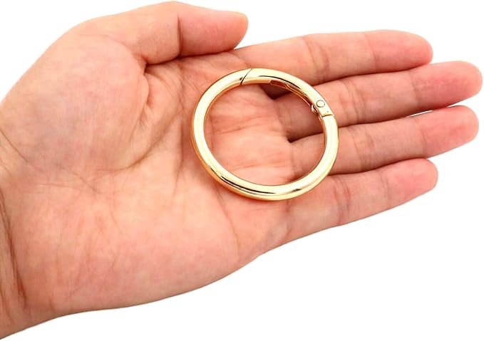 BIKICOCO 1-1/2'' Round Spring Gate O-Ring Clasp Push Snap Hook Belt Hardware Loop, for Handbags, Keys