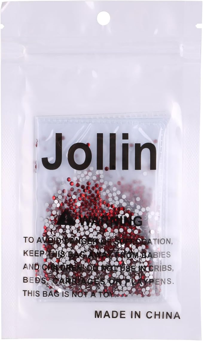 Jollin Glue Fix Crystal Flatback Rhinestones Glass Diamantes Gems for Crafting Nail Art Crafts Decorations Clothes Shoes 1.8mm (ss5 2880pcs, Dark Siam)