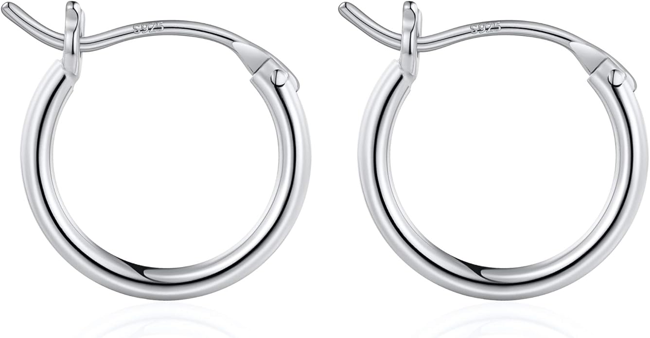 M MOOHAM 14K-Gold-Plated Hoop Earrings for Women - Hypoallergenic 14K Gold 925 Sterling silver-plated Post Sensitive Ears Nickel Free Hoops Earrings Set for Women Jewelry Lightweight 13-60mm