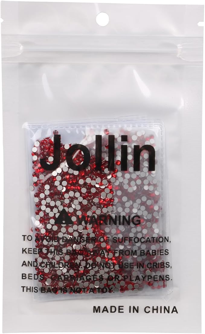 Jollin Glue Fix Crystal Flatback Rhinestones Glass Diamantes Gems for Nail Art Crafts Decorations Clothes Shoes(ss8 2880pcs, Siam)