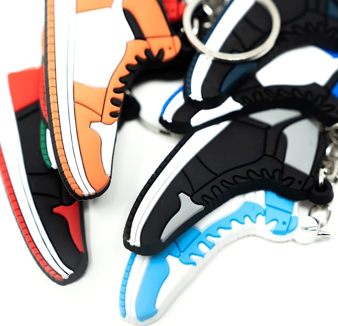 Retro Shoe Rubber Sneaker Keychains Birthday Party Favors Fun Gifts Hype Props Celebration Decoration Kids Mystery Goodie Bag Prizes (Retro Pack of 10)