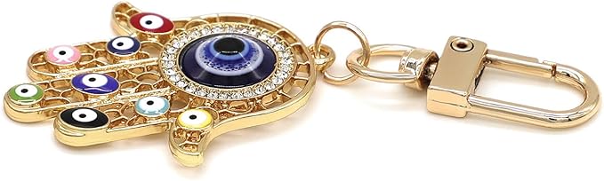 Evil Eye Keychain Hamsa Hand keychain Protection Charm for Men Women Car Key Ring Bag Purse Accessories
