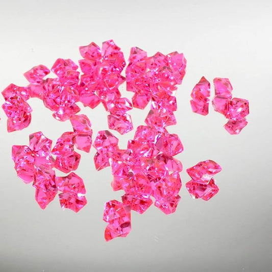WGVI WGV Acrylic Ice Rock Crystals Treasure Gems for Table Scatters, Vase Fillers, Wedding, Banquet, Party, Event, Birthday Decor (Approx 150 pcs per Bag), 10 Bags, Hot Pink