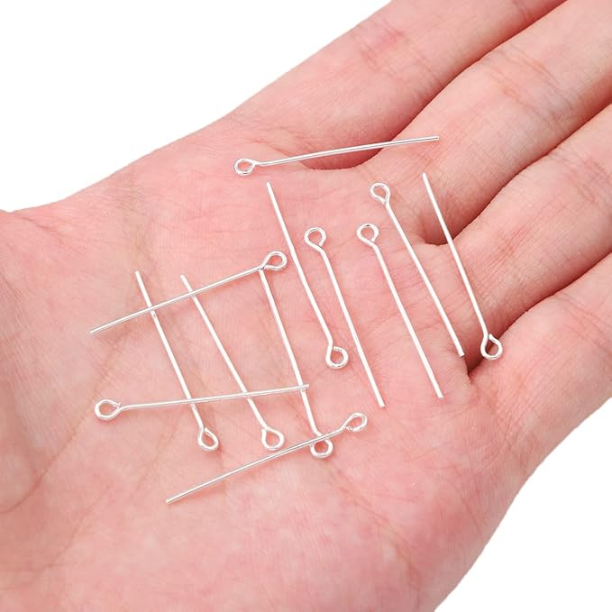 Silver Plated Open Eye Pins Non Tarnish 30mm 150pcs for Jewelry Making Findings