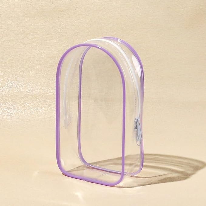 Clear Figure Display Bag with Keychain, Clear Keychain Pouch Mini Carrying Case Keychain Charms Hanging Blind Box Display Case for Collectibles Dolls