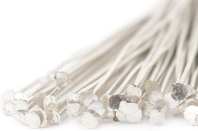 The Bead Chest Silver 21 Gauge 2.5 Inch Head Pins (Approx 100 Pieces)