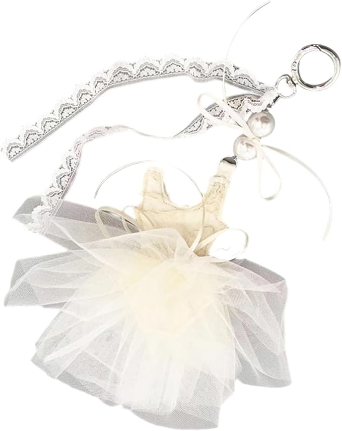 Stylish Tulle Ballet Slipper Keychain Featuring Lace Ribbon And Sparkling Pearls Accessories Bag Purse Decoration Unique Ballet Women