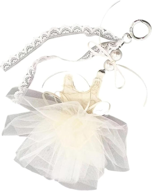 Stylish Tulle Ballet Slipper Keychain Featuring Lace Ribbon And Sparkling Pearls Accessories Bag Purse Decoration Unique Ballet Women