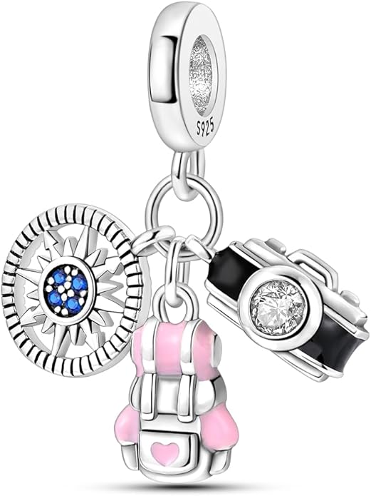 NARMO Charms for Bracelets 925 Sterling Silver Star Dangle Charms Car Keys Lipstick Dangle Charm Beads for Women Bracelets Necklace