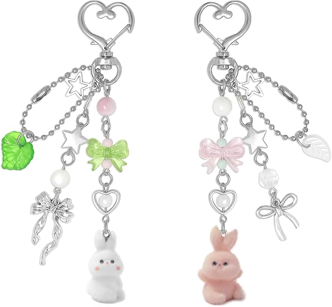 Cute Pink Keychain,Fuzzy Cat Keychain Aesthetic Y2K KeychainStylish KeychainsAccessories