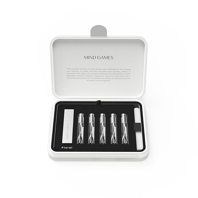 MIND GAMES Floral Discovery Set - Designer Perfume kit for Women & Men - Luxury Fragrance kit with Grand Master, Checkmate, Caissa, Ruy Lopez & Sans Voir - Designer Perfume Gift Set