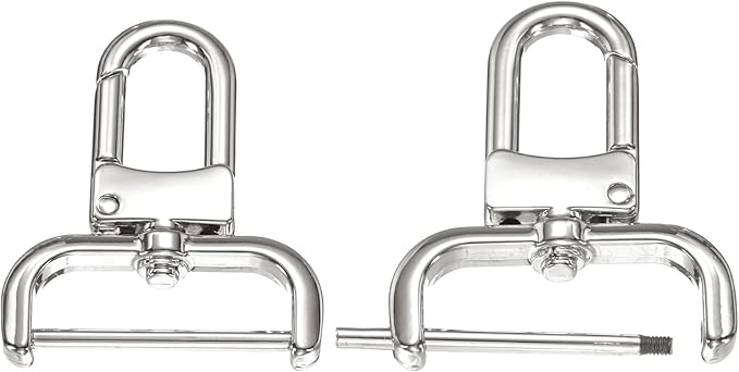 PATIKIL 1.3 Inch Swivel Clasp Hooks, 2 Pcs Detachable Snap Hook with Screw Bar, Swivel Lobster Claw Clasps for Bag Strap Replacement Purse Lanyard DIY Craft Hardware, Silver