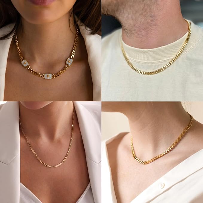 16.5FT Gold Stainless Steel Cuban Chain Roll 6MM 18K Gold PVD Plated Diamond-Cut Curb Link Chains Spool Bulk for Jewelry Making