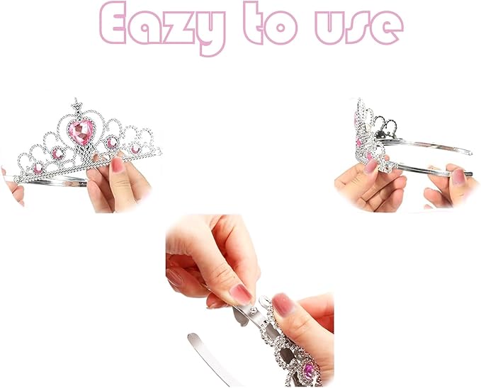 S & E TEACHER'S EDITION 16 Pcs Tiaras Crown Set, Princess Dress Up Costume Birthday Party Favors Accessories Kid Birthday