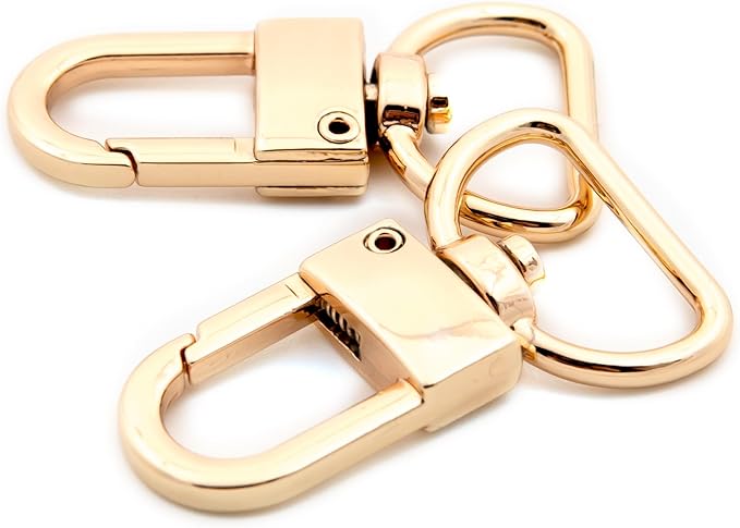 Swivel Snap Hook, 10 PCS Push Lobster Clasps Clips Bag Charm for Replacement Craft Lanyard Purse Making (Gold,3/4")
