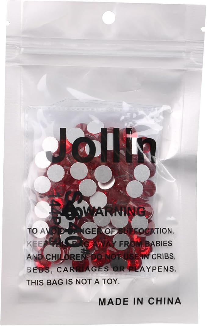 Jollin Glue Fix Flatback Rhinestones Glass Diamantes Gems for Nail Art Crafts Decorations Clothes Shoes(SS40 144pcs, Siam)