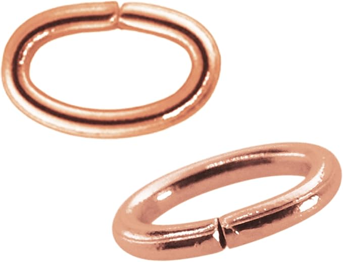 Mandala Crafts 4X3mm Rose Gold Oval Jump Rings Jewelry Findings Metal O Rings for Jewelry Making Supplies - 5600 Small Open Jump Rings Kit for Necklace Earring