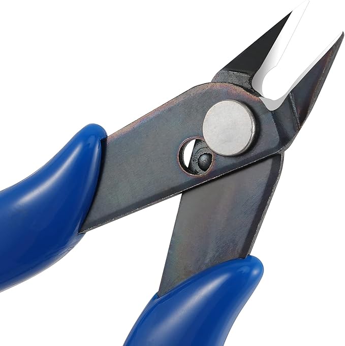SEUNMUK 15 Pack 170 Flush Wire Cutter, 5 Inch Electronic Wire Flush Cutters, Small Precision Soft Wire Cutter, Micro Wire Cutters Blue Handle Professional Cutter Tools for Fine Cutting Needs